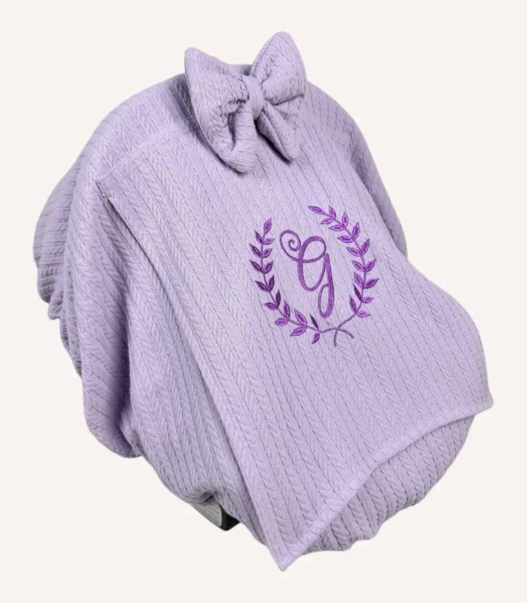Lila örgü pike lastikli puset örtüsü, kapaklı tül pencereli, Doona uyumlu, fiyonklu opsiyonlu, bebek puset örtüsü