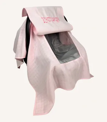 Pembe Tek Kat Müslin Kapaklı Puset Örtüsü