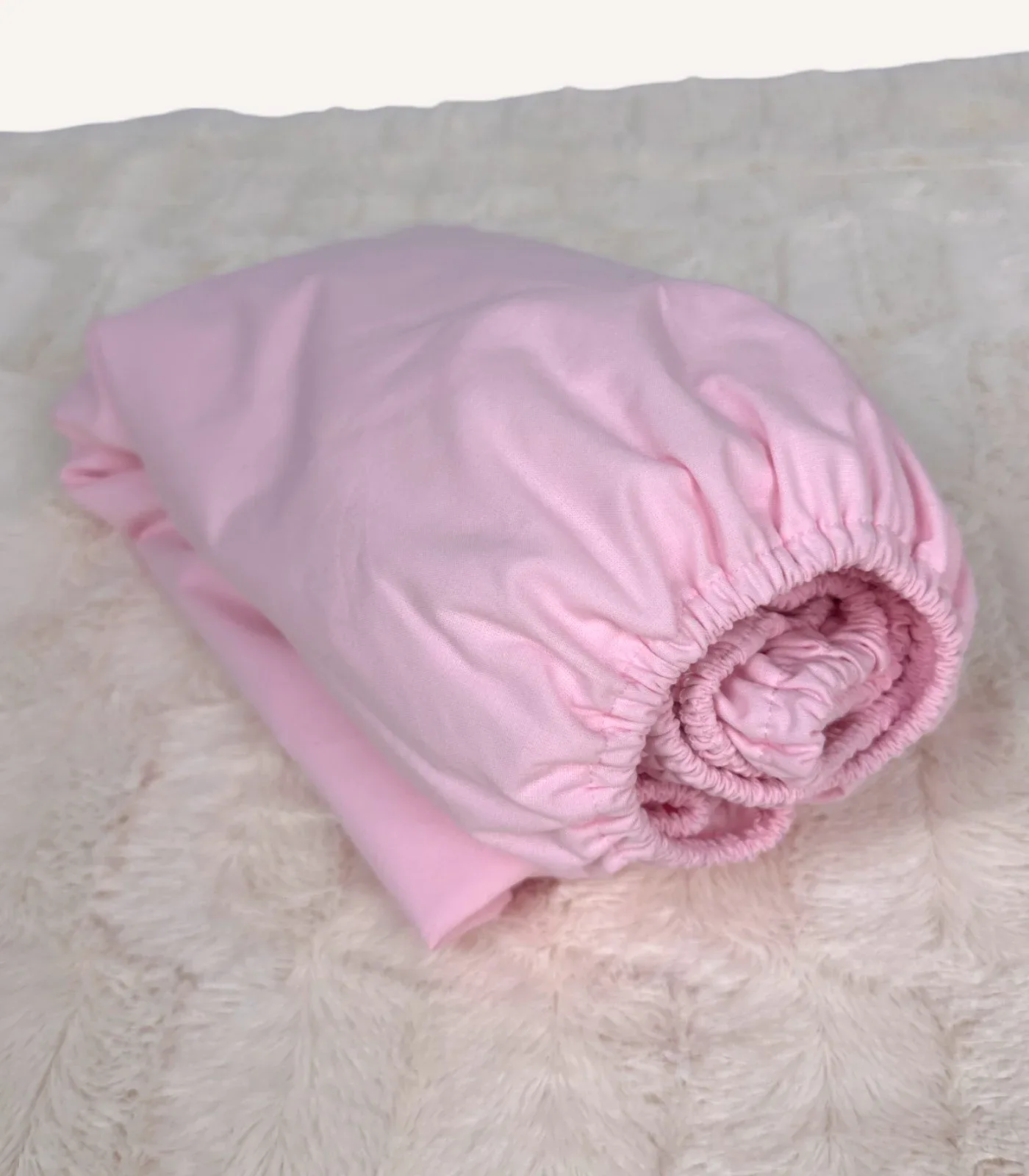 Pembe renk yüzde yüz pamuklu lastikli çarşaf